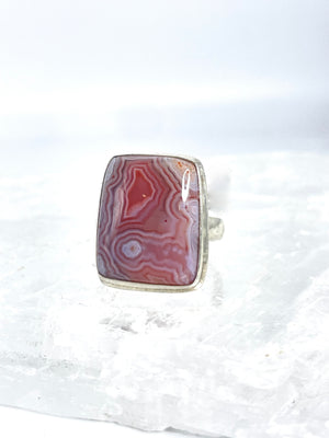 Crazy Lace Agate Sterling Silver Ring