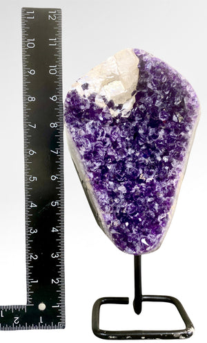 Amethyst Crystal Cluster with Metal Stand
