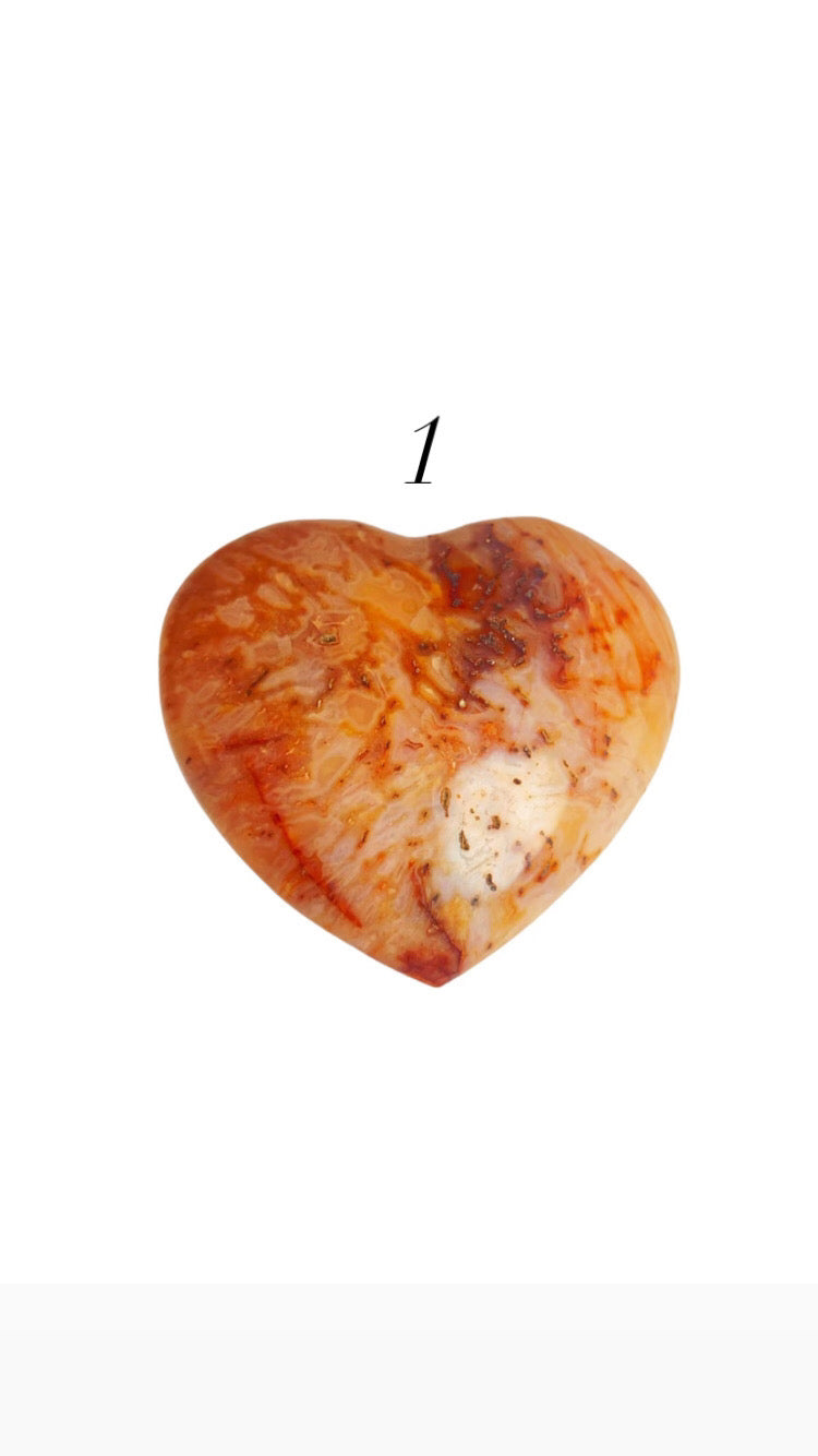 Carnelian Heart Carvings