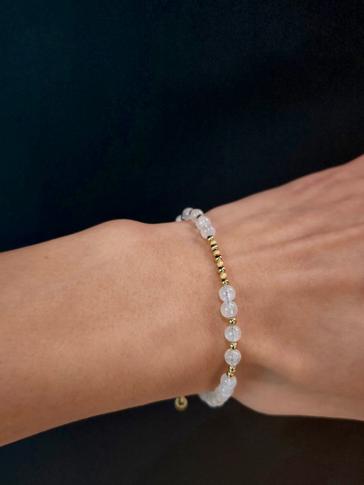 Blue Flash Moonstone 14K Gold Filled Bracelet