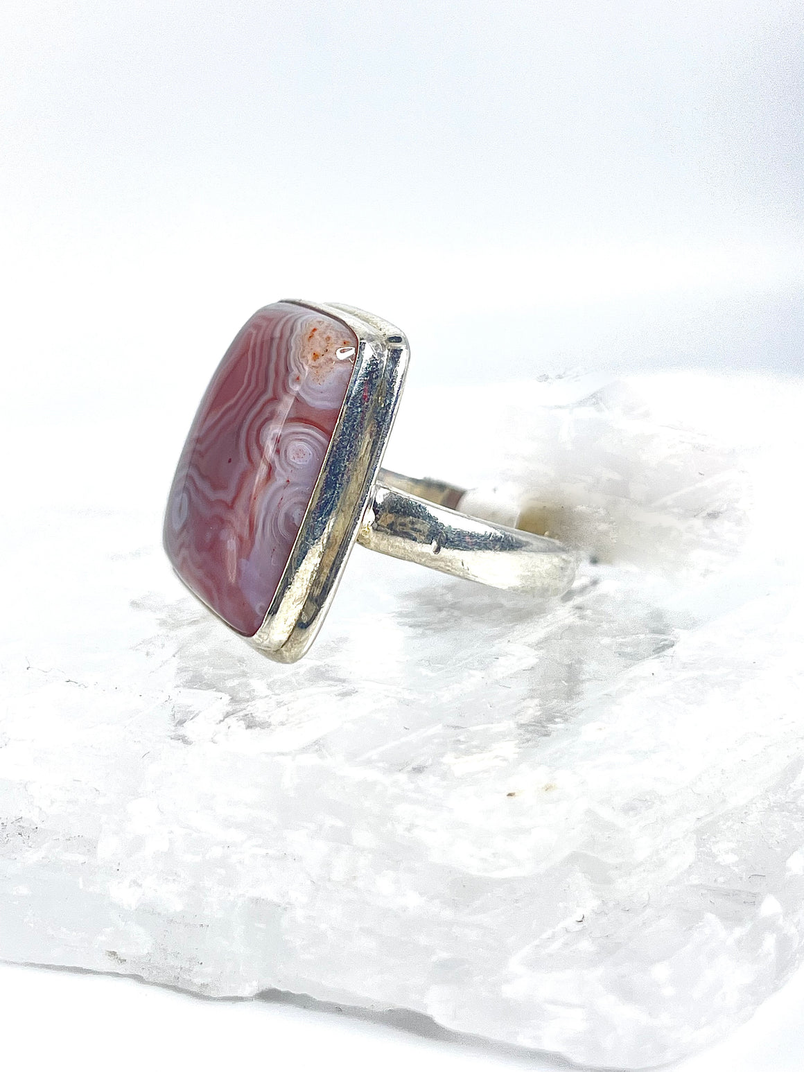 Crazy Lace Agate Sterling Silver Ring