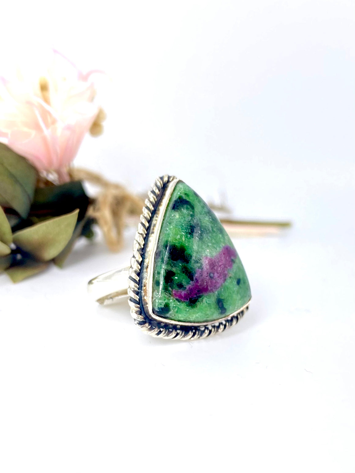 Ruby Zoisite Sterling Silver Ring