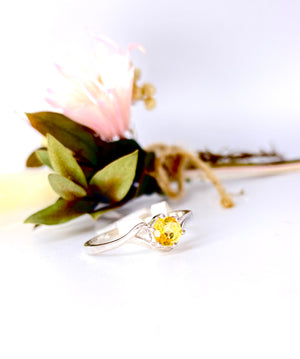 Citrine Sterling Silver Womens Ring