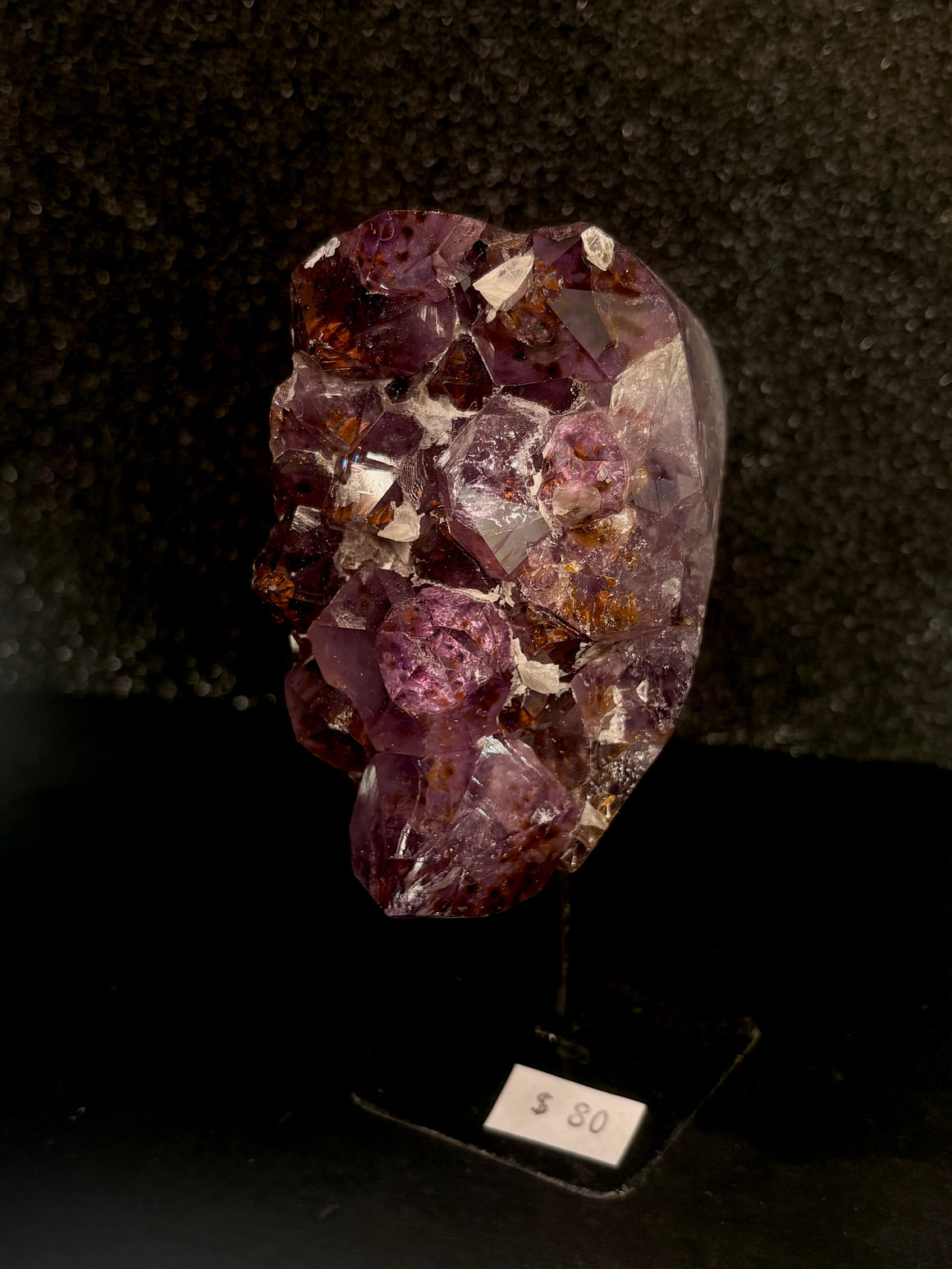 Ametrine Geode on Black Base
