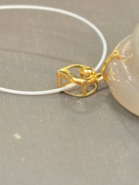 14K Gold Nephrite Jade Buddha Pendant