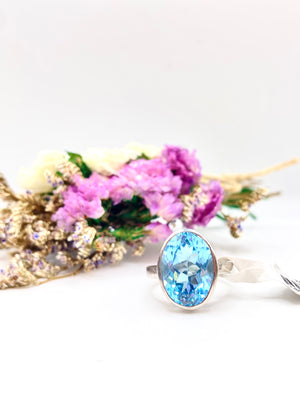 Blue Topaz Sterling Silver Ring