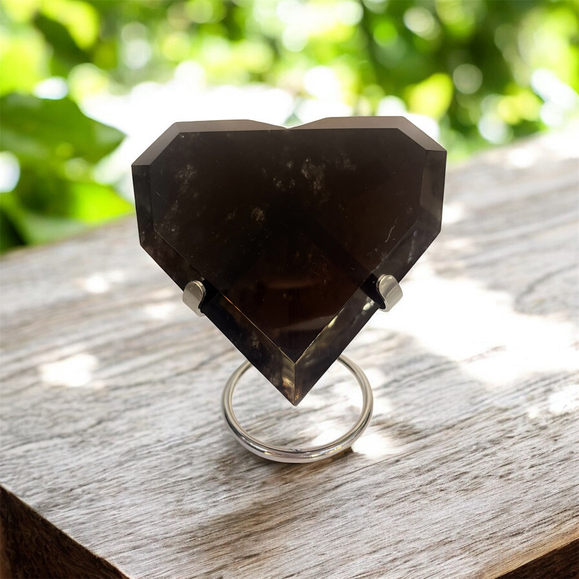 Smokey Quartz Geometric Heart