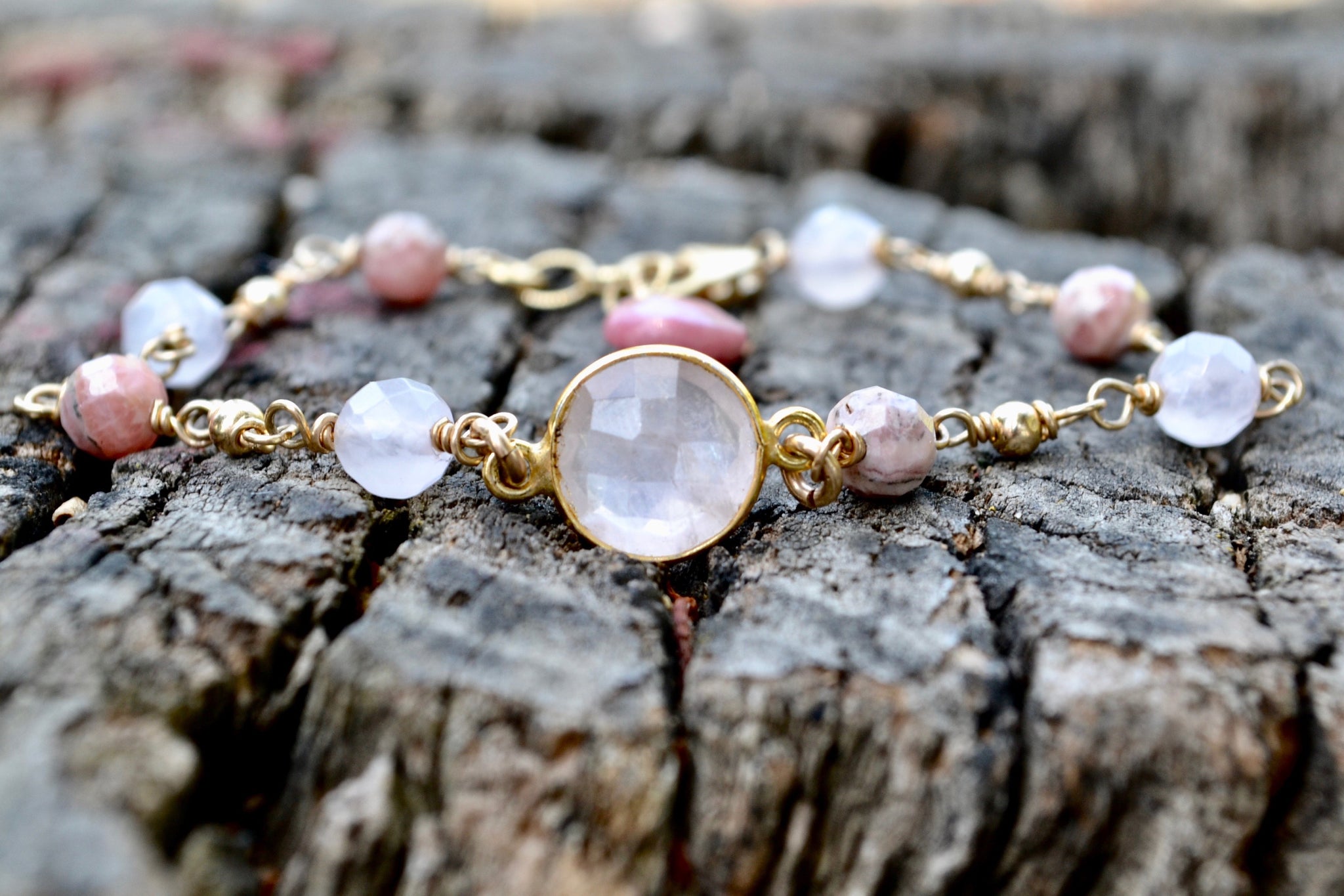 Natural Genuine Rhodonite Crystal Bead Bracelet 8mm, Genuine Rhodonite  Gemstone Bracelet, Provide Peace and Compassion