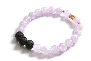 Amethyst Bracelet with Lava Beads Aromatherapy Bracelet