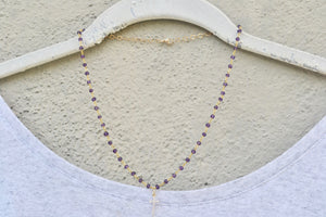 Amethyst Necklace with Cross Pendant
