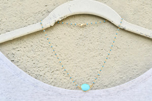 Turquoise Necklace with Small Oval Pendant