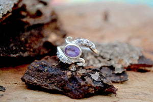Amethyst with Crystals Healing Stone Ring