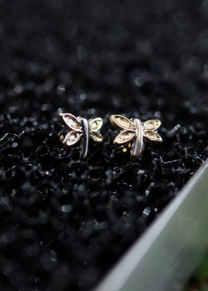 14K Gold Firefly Stud Earrings
