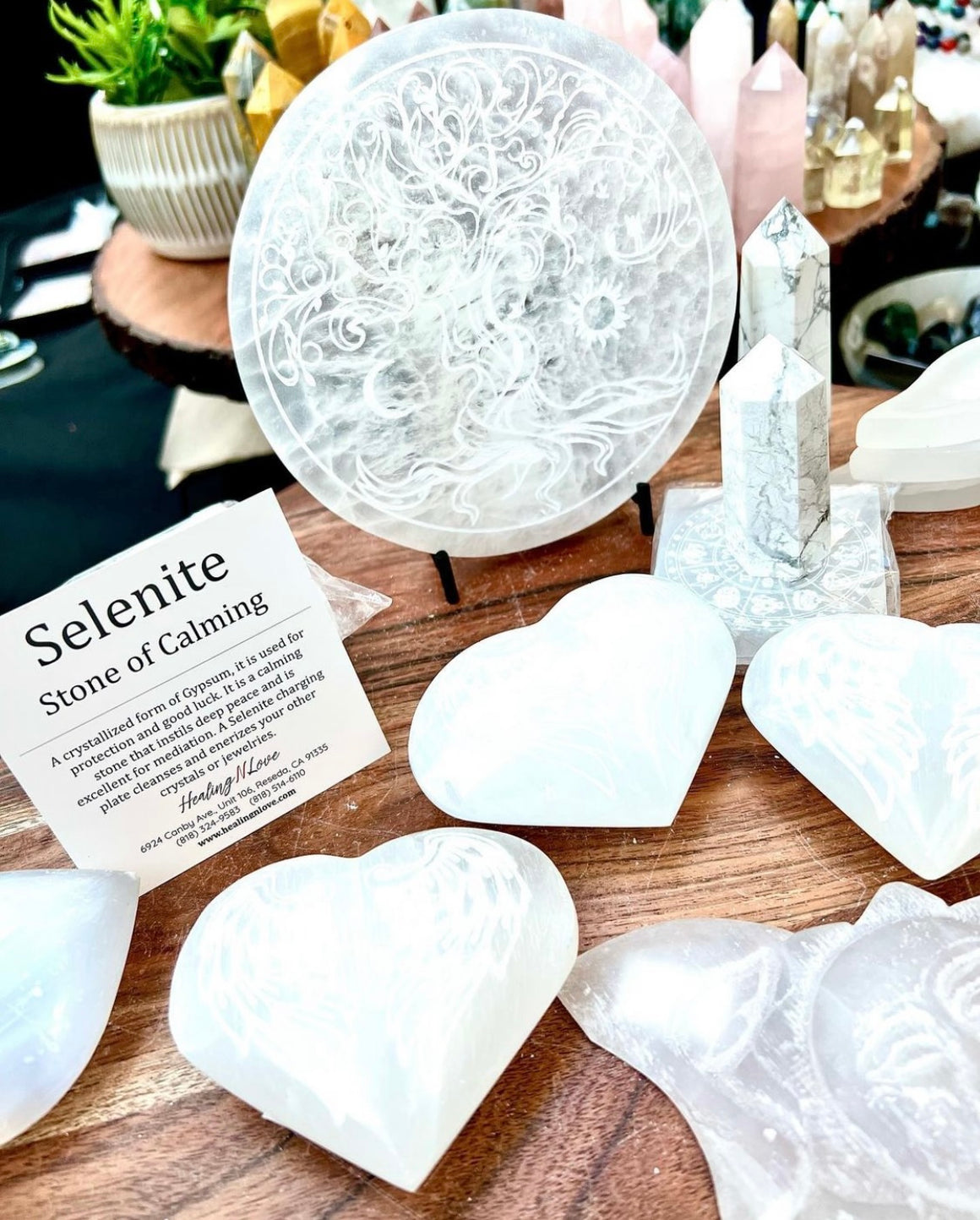 Round Tree of Life Selenite Charging & Cleansing Plate