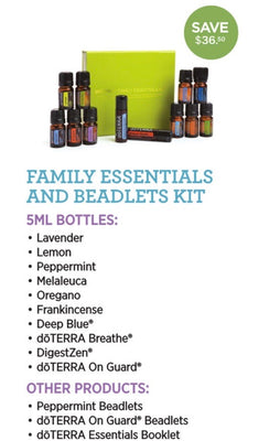 Family Essentials kit of 10 (5ml bottles of essential oils plus 2